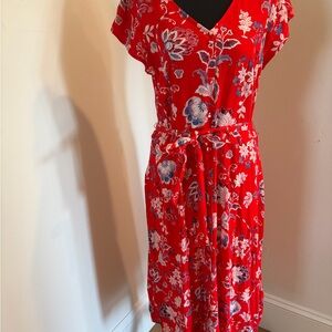 Floral Red Talbot Dress